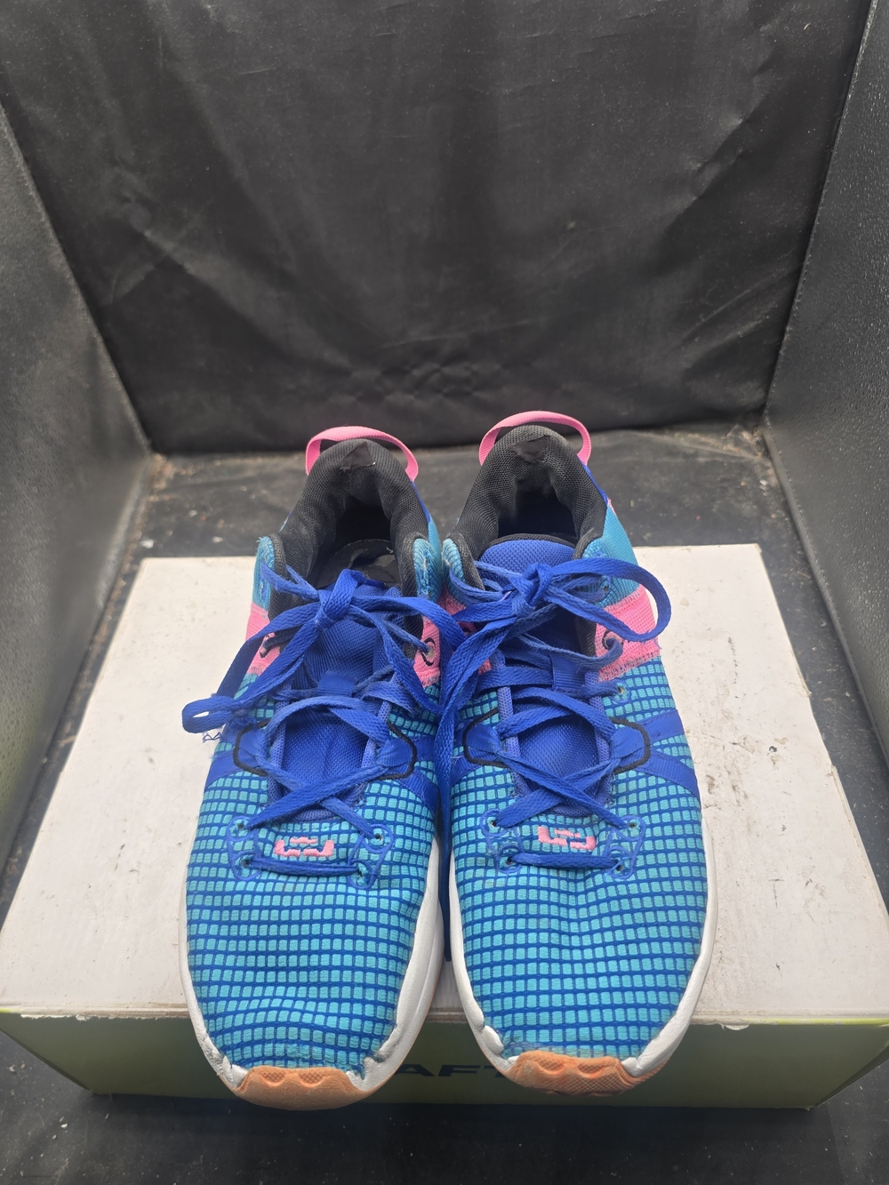 Nike Women's Blue Athletic Sneakers with Pink Accents